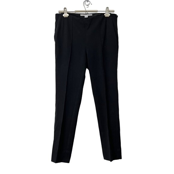 Diane Von Furstenberg Black Front Seam Size Zip Skinny Ankle Pants Size 10 - Picture 1 of 7